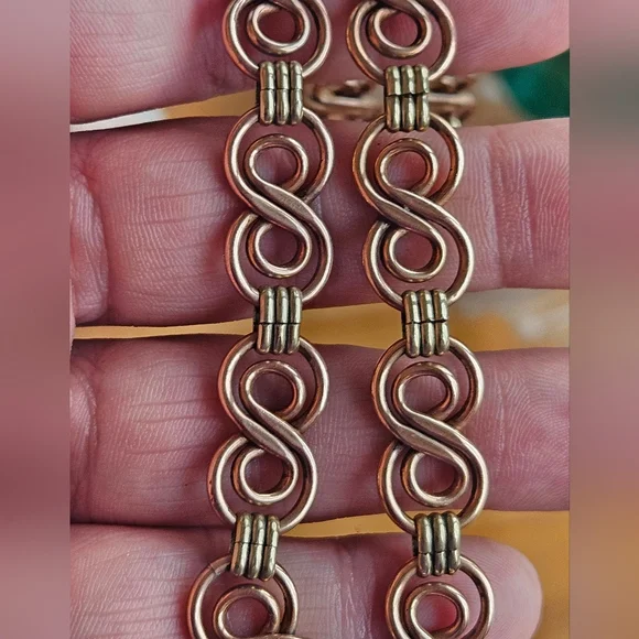 Victorian 14k Yellow & Rose Gold Filled Unique Link Heavy 32g 16.5 Necklace